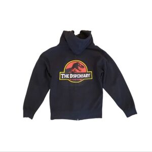 Jurassic Park The Dispensary Black Adult Zip Up Hoodie Sweatshirt Jacket Small‎